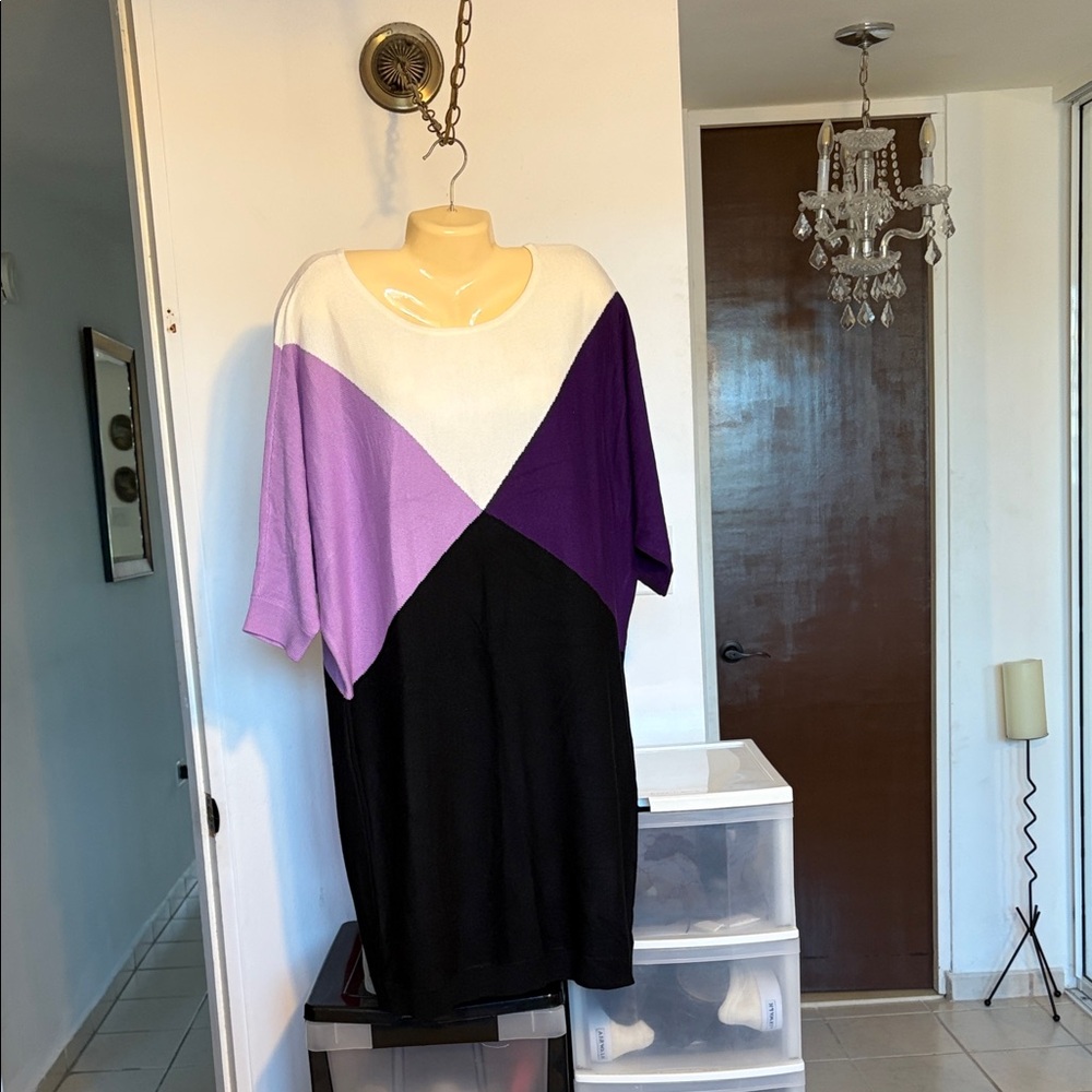 New York & Company Tri-Tone Midi Dress